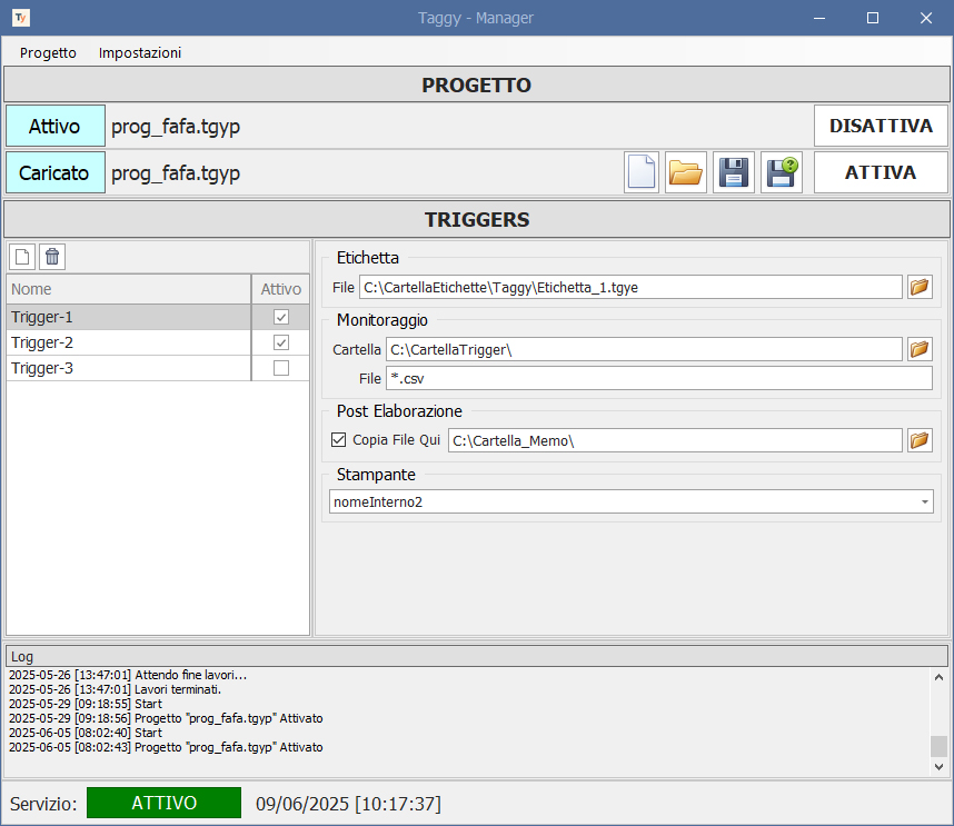 Modulo per gestire il flusso ed i trigger di stampa